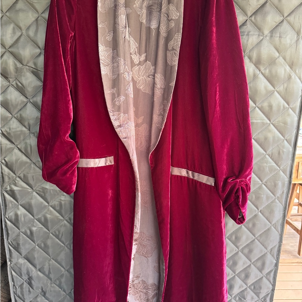 Free people Red Velvet Women's duster jacket
